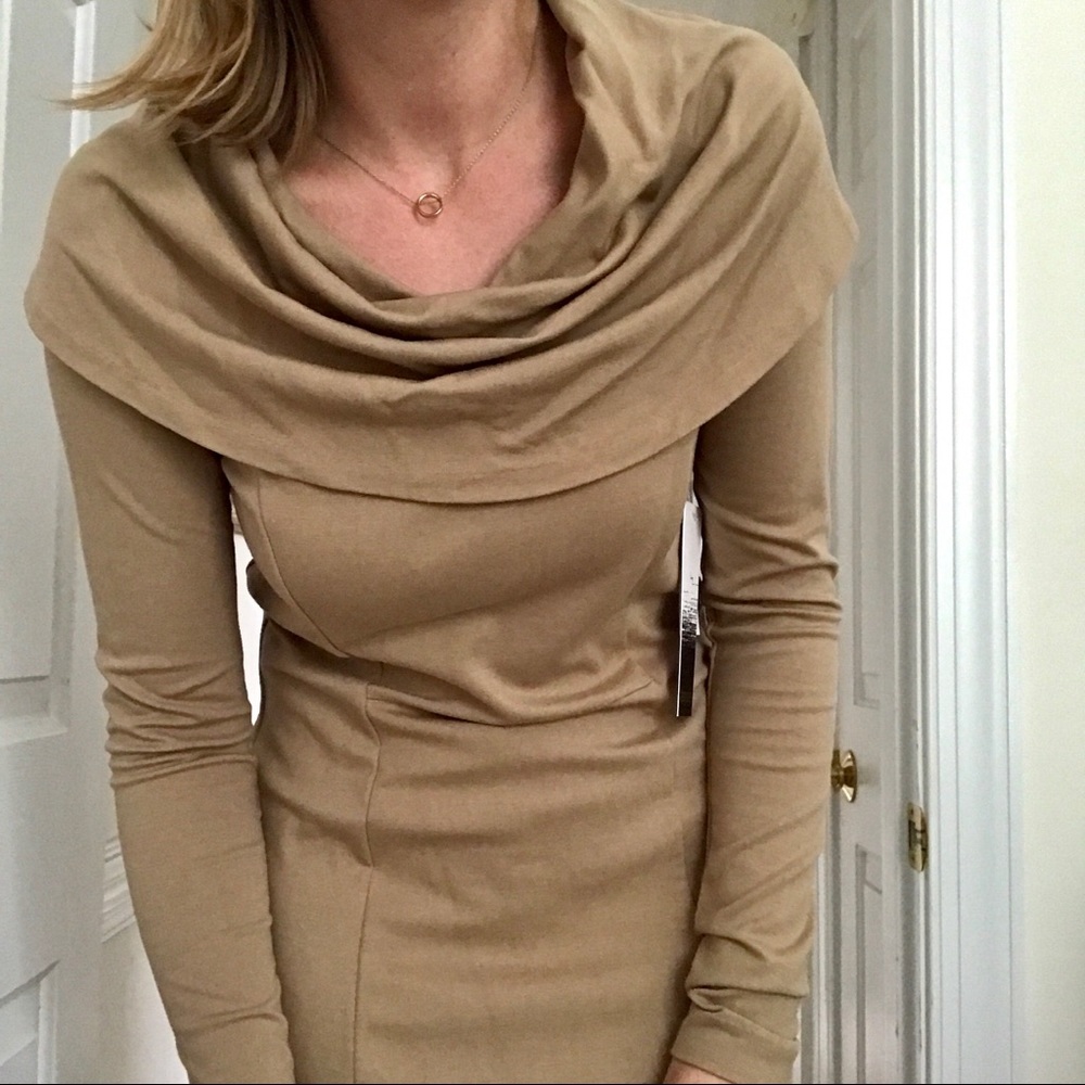 Kensie Classic Long Sleeve Cowl Neck Sweater Dress